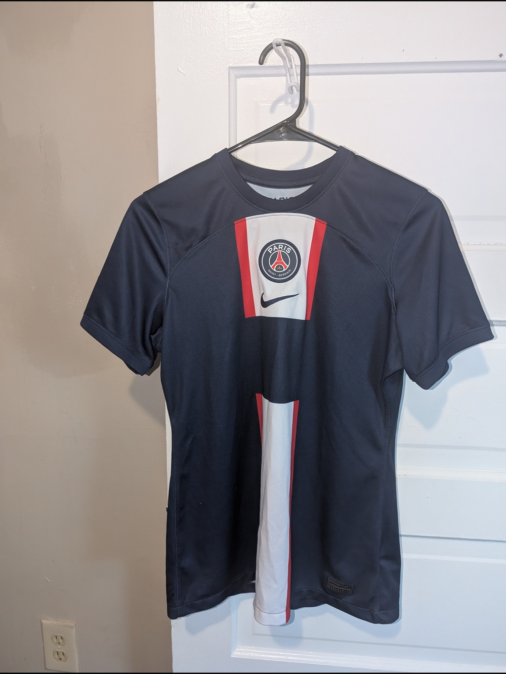 Nike Navy Paris stadium  Football/Soccer Jersey with White and Red Center Stripe